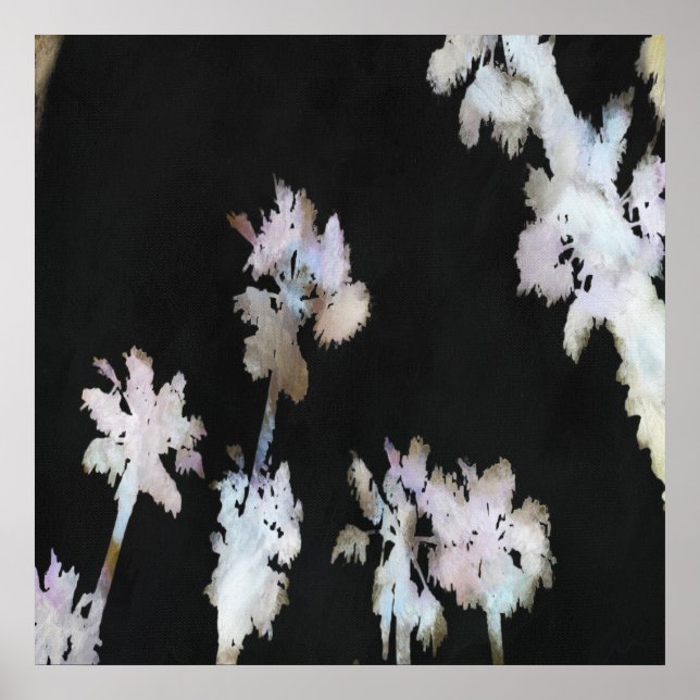 Póster Vacaciones Palmas Tropicales Acuarela Artística Si (Frente)