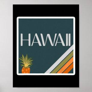 Póster Vacaciones Premium Aloha State Vintage Islas Hawai