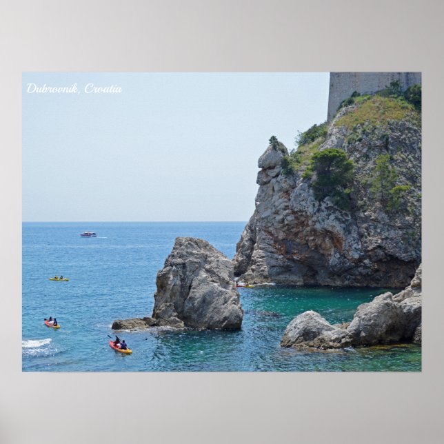 Póster Vacaciones rocosas en Dubrovnik Croacia (Frente)