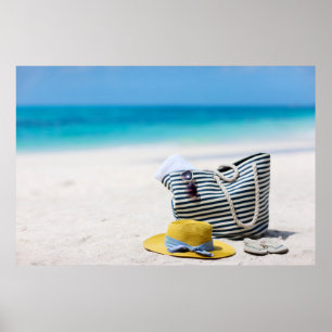 Póster Vacaciones tropicales en la playa