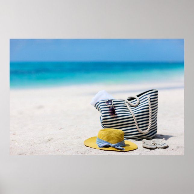 Póster Vacaciones tropicales en la playa (Frente)