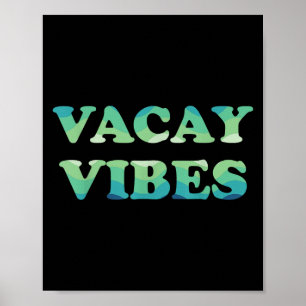 Póster Vacaciones Vacay Vibes Tropical Beach Family Summe