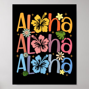Póster Vacaciones veraniegas de Aloha Cute Hawai Shaka Hi