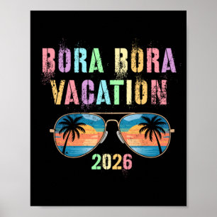 Póster Vacaciones vintage bora bora 2026 vacay natación v