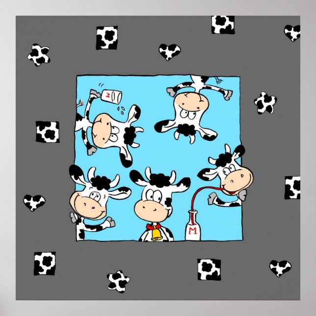 Póster Vacas bebiendo leche (Frente)