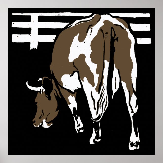 Póster Vacas de la granja de madera victoriana (Frente)