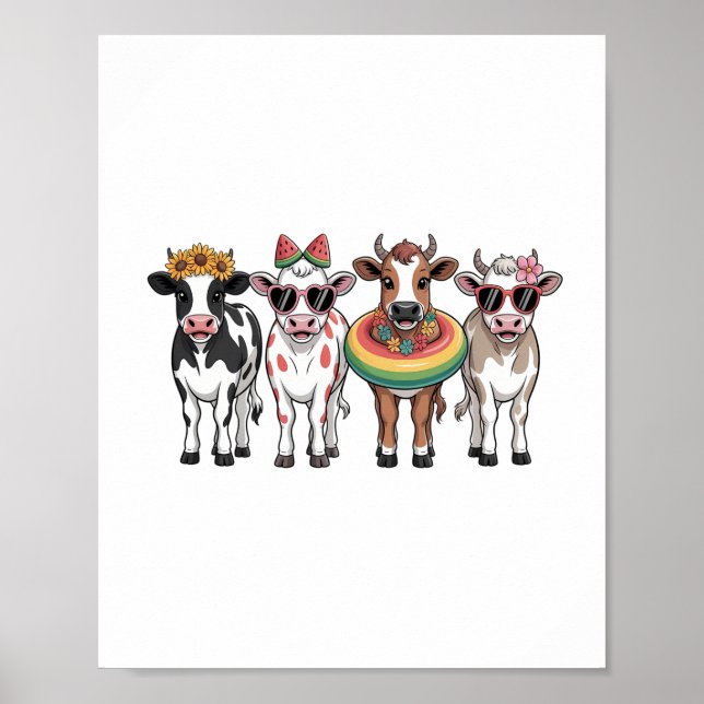 Póster Vacas de verano, granja de playa (Frente)