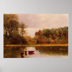 Póster Vacas en un paisaje acuático por Albert B.