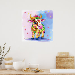 Póster Vacas sagradas disfrazadas de Diwali