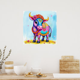 Póster Vacas sagradas disfrazadas de Diwali