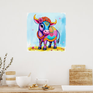 Póster Vacas sagradas disfrazadas de Diwali
