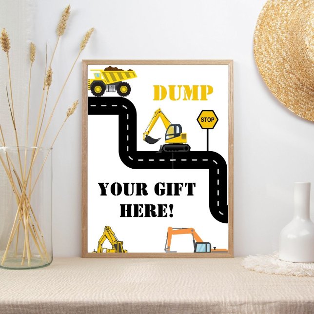 Póster Vaciar Tu Regalo Aquí Construcción Fiesta De Camió (Subido por el creador)