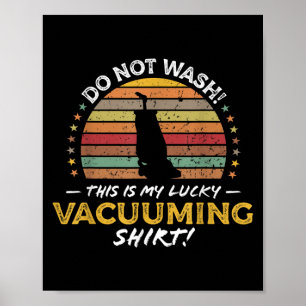Póster Vacuando graciosa cita de vacío de alfombra retro