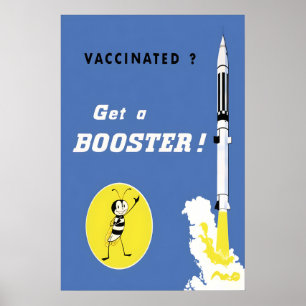 Póster Vacuna COVID 19 Vacunado ¡Consigue un refue