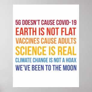 Póster Vacunas La ciencia El Cambio Climático Es Real 5G 
