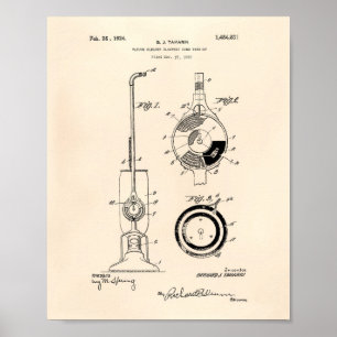 Póster Vacuum Cleaner 1924 Patent Art Old Peper