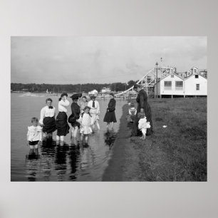Póster Vadeando en el oso blanco Lake, 1905