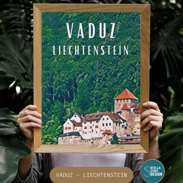 Póster Vaduz, caché capitale de Liechtenstein (Vaduz est la capitale du Liechtenstein. Siège du gouvernement de la principauté, )