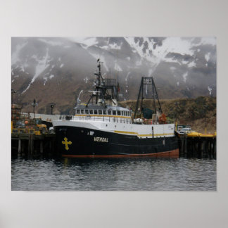 Póster Vaerdal, vendedor de fábrica en el puerto holandés