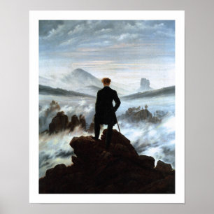 Póster Vagabundo sobre el mar de la niebla - David