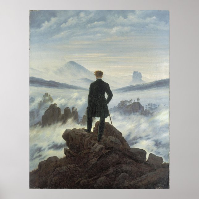 Póster Vagador sobre el mar de niebla - Gran Poster (Frente)