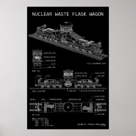 Póster Vagón de frasco de residuos nucleares PTW "Plano"