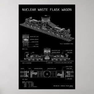 Póster Vagón de frasco de residuos nucleares PTW "Plano"