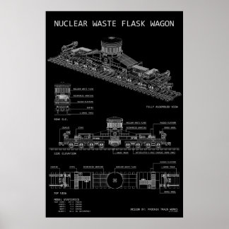 Póster Vagón de frasco de residuos nucleares PTW "Plano"