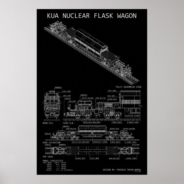 Póster Vagón de tren de frasco nuclear PTW KUA "Plano" (Frente)