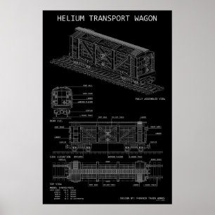 Póster Vagón de tren de helio PTW "Blueprint"