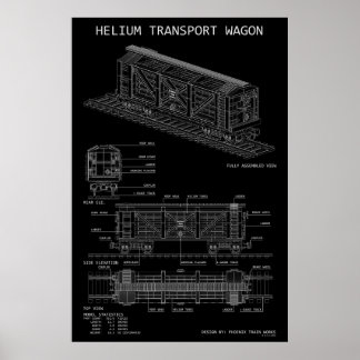 Póster Vagón de tren de helio PTW "Blueprint"