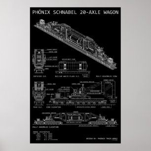 Póster Vagón de tren Schnabel de gran tamaño PTW "Plano"