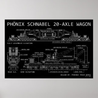 Póster Vagón de tren Schnabel de tamaño pequeño PTW "Plan