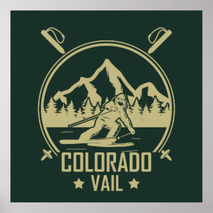 Póster Vail Colorado Esquí