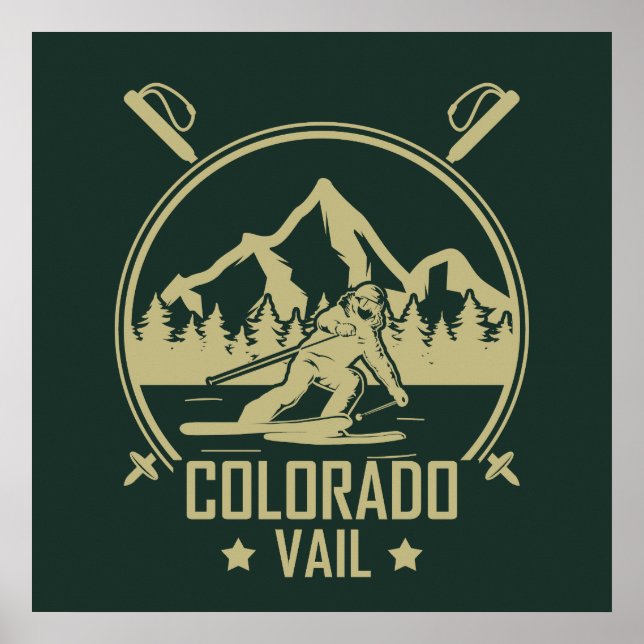 Póster Vail Colorado Esquí (Frente)