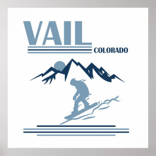 Póster Vail Colorado esquí sobre nieve