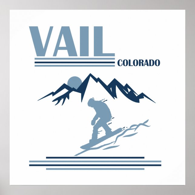 Póster Vail Colorado esquí sobre nieve (Frente)