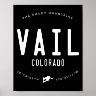 Póster Vail Colorado Gráfica Dolorosa Vintage Snowboard