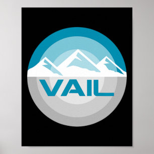 Póster Vail Colorado Gráfico Vintage Snowboard Esquí