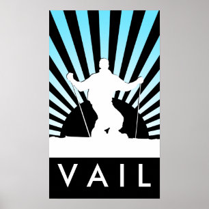 Póster vail en declive del esquí
