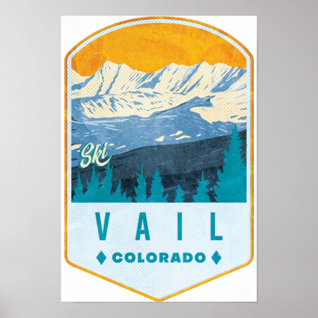 Póster Vail Ski Badge (Frente)
