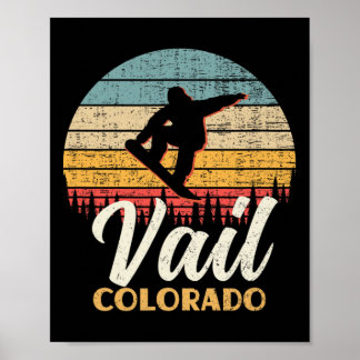 Póster Vail Snowboard Colorado Vintage Mountain Retro
