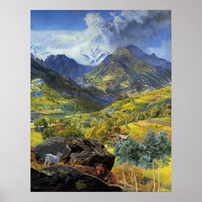 Póster Val d'Aosta (majestuoso paisaje alpino italiano) (Frente)