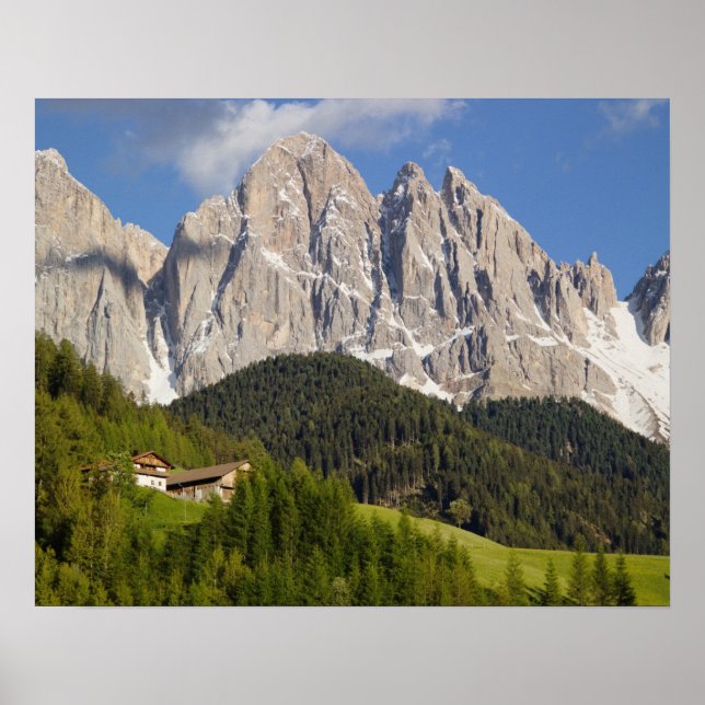 Póster Val di Funes, Villnosstal, Dolomitas, Italia (Frente)