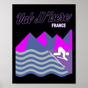 Póster Val D'isere Alpes franceses Estación de esquí de F