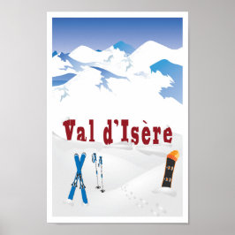 Póster Val d'Isere, Alpes franceses, Poster de esquí