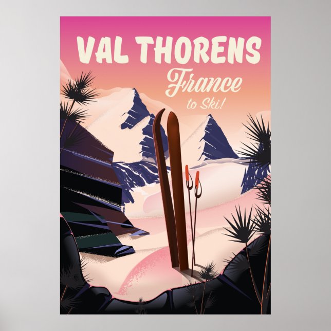 Póster Val Thorens, poster de esquí de Francia (Frente)