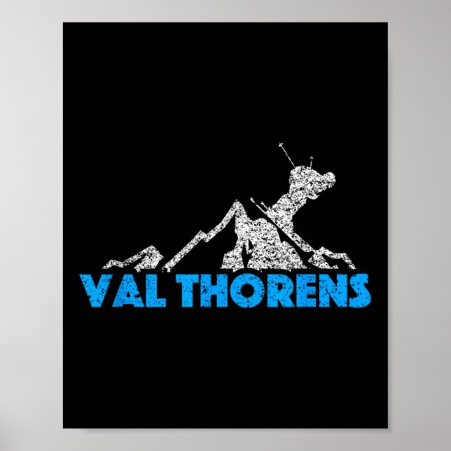 Póster Val Thorens Skip Snowboard France Resort Dist (Frente)
