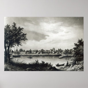 Póster Valdivia, 'de la historia de Chile'engraved