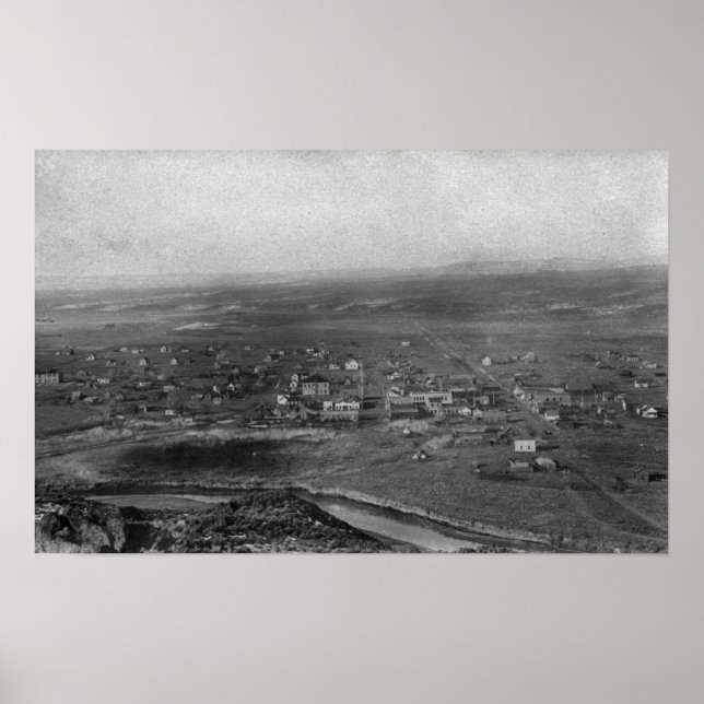 Póster Vale, Oregon Birds Eye View of Town Photograph (Frente)